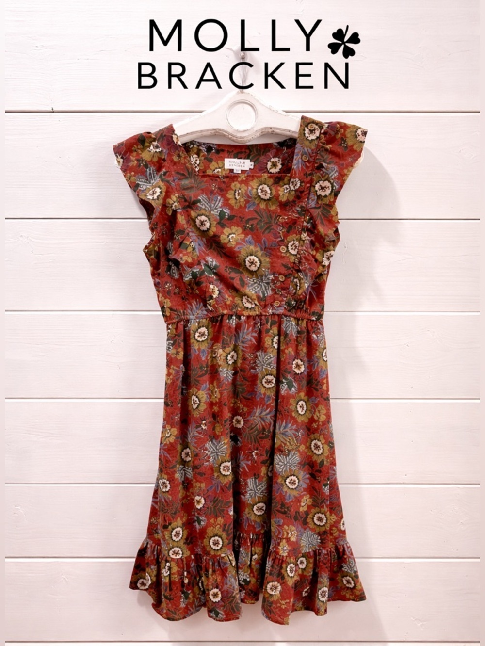 MOLLY BRACKEN • Size S • Red floral dress